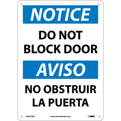 NMC ESN372 Notice, Do Not Block Door Sign - Bilingual, 14" x 10"