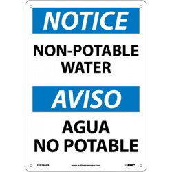 NMC ESN380 Notice, Non-Potable Water Sign - Bilingual, 14" x 10"
