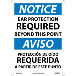 NMC ESN384 Notice, Ear Protection Required Sign - Bilingual, 14" x 10"