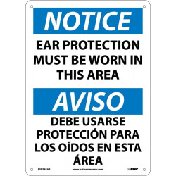 NMC ESN385 Notice, Ear Protection Must Be Worn Sign - Bilingual, 14" x 10"
