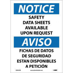 NMC ESN444 Notice, Safety Data Sheets Available Sign - Bilingual, 14" x 10"