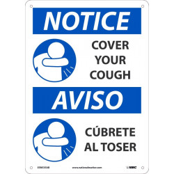 NMC ESN535 Notice, Cover Your Cough Sign, Eng/Esp, 14" x 10"