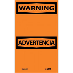 NMC ESW1AP Warning Blank Header Label, Bilingual, 5" x 3", Adhesive Backed Vinyl, 5/Pk