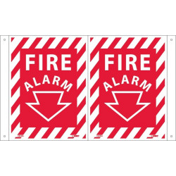 NMC FAFMA Fire Alarm Sign (Dbl Faced Flanged), 12" x 9", .040 Alum