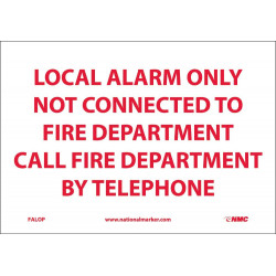 NMC FALO Fire Alarm Safety Sign, 7" x 10"