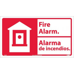 NMC FBA2 Fire Alarm Sign - Bilingual, 10" x 18"