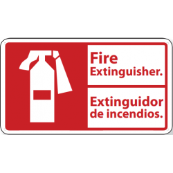 NMC FBA3 Fire Extinguisher Sign - Bilingual, 10" x 18"