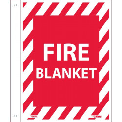 NMC FBFMA Fire Blanket Sign, 12" x 9", .040 Alum Flanged