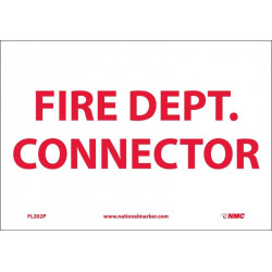 NMC FL202 Fire Dept. Connector Sign, 7" x 10"