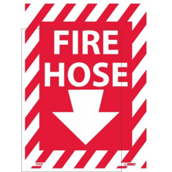 NMC FPH Fire Hose Sign w/ Down Arrow, 12" x 9"