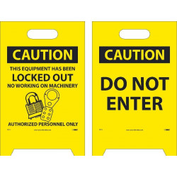 NMC FS13 Caution, Do Not Enter Double-Sided Floor Sign, 19" x 12"