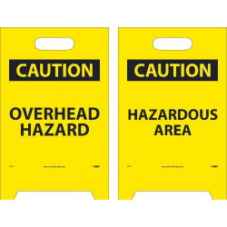 NMC FS17 Caution, Overhead Hazard Double-Sided Floor Sign, 19" x 12"