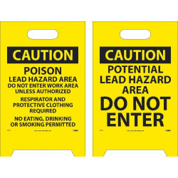 NMC FS19 Caution, Potential Lead Hazard Double-Sided Floor Sign, 19" x 12"