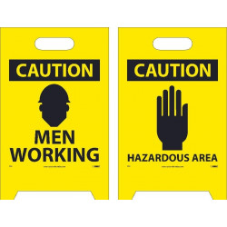 NMC FS3 Caution, Men Working Double-Sided Floor Sign, 19" x 12"