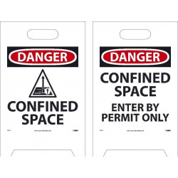 NMC FS33 Danger, Confined Space Double-Sided Floor Sign, 19" x 12"