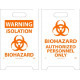 NMC FS37 Warning Biohazard Double-Sided Floor Sign, 19" x 12"