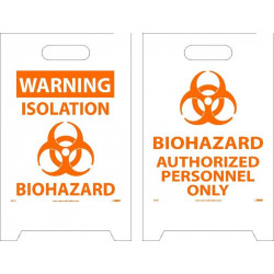 NMC FS37 Warning Biohazard Double-Sided Floor Sign, 19" x 12"