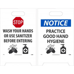 NMC FS48 Wash Your Hands, Dbl-Sided Floor Sign, 19" x 12"