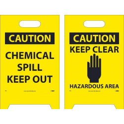 NMC FS5 Caution, Chemical Spill Out Double-Sided Floor Sign, 19" x 12"