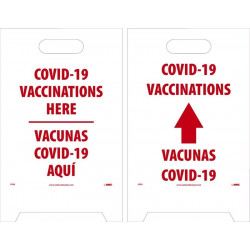 NMC FS50 Covid-19 Vaccinations (Eng/Esp), Dbl-Sided Floor Sign, 19" x 12"