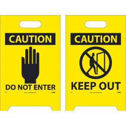NMC FS8 Caution, Keep Out Double-Sided Floor Sign, 19" x 12"