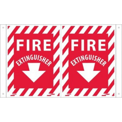 NMC FXFMA Fire Extinguisher Sign, (Dbl Faced Flanged), 12" x 9", .040 Alum