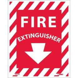 NMC FXPS4P Fire Extinguisher Sign, 5" x 4", Adhesive Backed Vinyl
