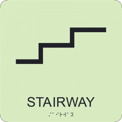 NMC GADA113BK Glow, Stairway Braille Sign, 8" x 8"