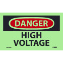 NMC GD49AP Danger, High Voltage Label, 3" x 5", PS Vinylglow, 5/Pk