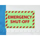 NMC GEPA2AP Emergency Shut-Off Label, 3" x 5", PS Vinylglow, 5/Pk