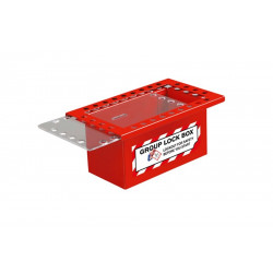 NMC GLB26 Group Lock Box, 26-Hole, Steel, Red, 5.50" x 4.25"