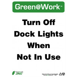 NMC GW2044 Turn Off Dock Lights When Not In Use Sign, 14" x 10", Recycle Plastic