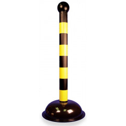 NMC HDS41BY 41" Warning Post Black/Yellow Stripe, Case Of 4