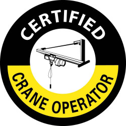 NMC HH10 Certified Crane Operator Hard Hat Emblem, 2" Dia, 25/Pk