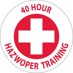 NMC HH10 40 Hour Hazwoper Training Hard Hat Emblem, 2" Dia, 25/Pk