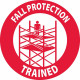 NMC HH115 Fall Protection Trained Hard Hat Emblem, 2" Dia, Adhesive Backed Vinyl, 25/Pk