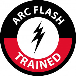 NMC HH12 Arc Flash Trained Hard Hat Emblem, 2" Dia, 25/Pk