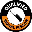 NMC HH12 Qualified Signal Person Hard Hat Emblem, 2" Dia, 25/Pk