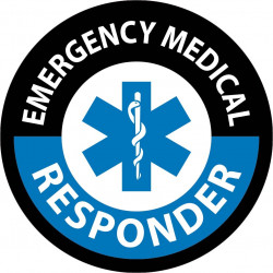 NMC HH13 Emergency Medical Responder Hard Hat Emblem, 2" Dia, 25/Pk