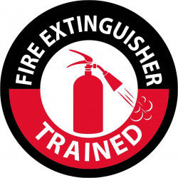 NMC HH13 Fire Extinguisher Trained Hard Hat Emblem, 2" Dia, 25/Pk