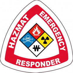 NMC HH13 Hazmat Emergency Responder Hard Hat Emblem, 2" Dia, 25/Pk