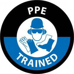 NMC HH14 PPE Trained Hard Hat Emblem, 2" Dia, 25/Pk