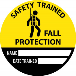 NMC HH14 Safety Trained Fall Protection Trained Hard Hat Emblem, 2" Dia, 25/Pk