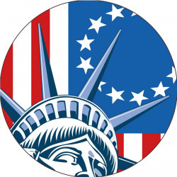 NMC HH15 Patriotic Statue Of Liberty Hard Hat Emblem, 2" Dia, 25/Pk