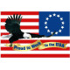 NMC HH157 Proud To Work In The USA Hard Hat Label, 2" x 3", Adhesive Backed Vinyl, 25/Pk