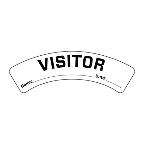 NMC HH166R Visitor Name Date Hard Hat Label, 1" x 3", Reflective Vinyl Sheeting, 25/Pk