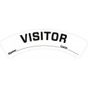 NMC HH166WHT Visitor Name Date Hard Hat Label, White, 1" x 3", Adhesive Backed Vinyl, 25/Pk