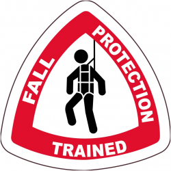 NMC HH12-5 Fall Protection Trained Hard Hat Emblem, 2" Dia, 25/Pk