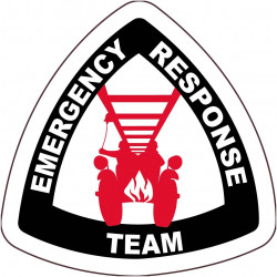 NMC HH13-7 Emergency Response Team Hard Hat Emblem, 2" Dia, 25/Pk