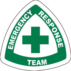 NMC HH13-3 Emergency Response Team Hard Hat Emblem, 2" Dia, 25/Pk